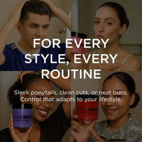 Style Factor jar on bathroom counter styling setup suggesting everyday use