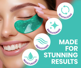 Stylia before after comparison indicating brighter under-eye and reduced puffiness