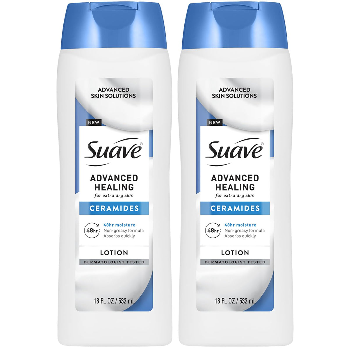 Suave front packaging shows label and benefits for quick identification
