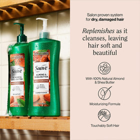 Suave almond and shea conditioner creamy texture demonstrating rich moisturization