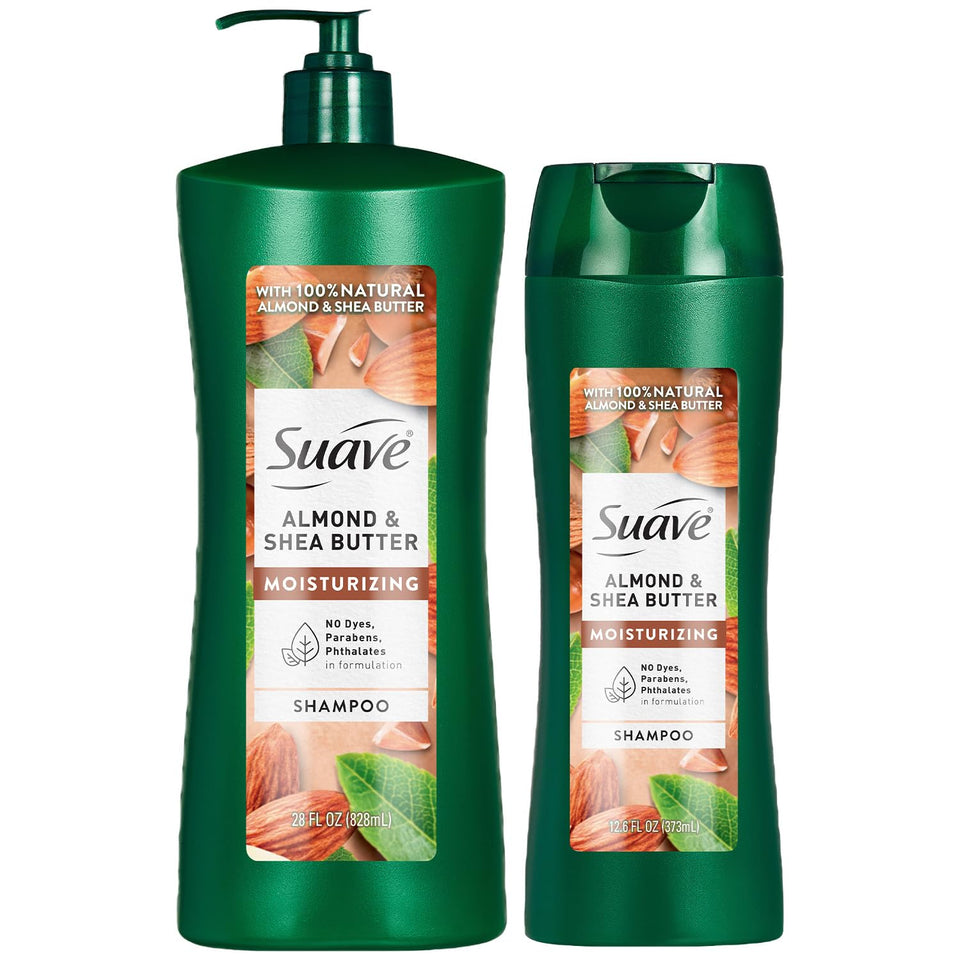 Suave front packaging showing almond shea butter bundle and benefits
