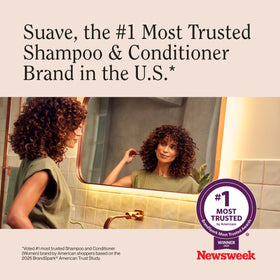 Suave shampoo in shower demonstrating easy application