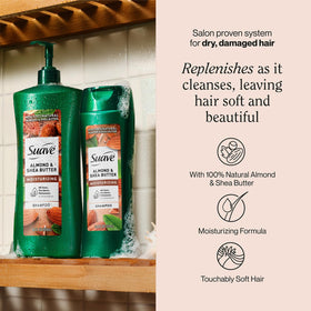 Suave pump bottle detail and easy-dispense for daily showers