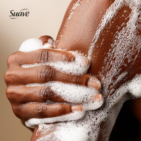 Suave in a bathroom shower caddy lifestyle shot showing convenience and everyday use