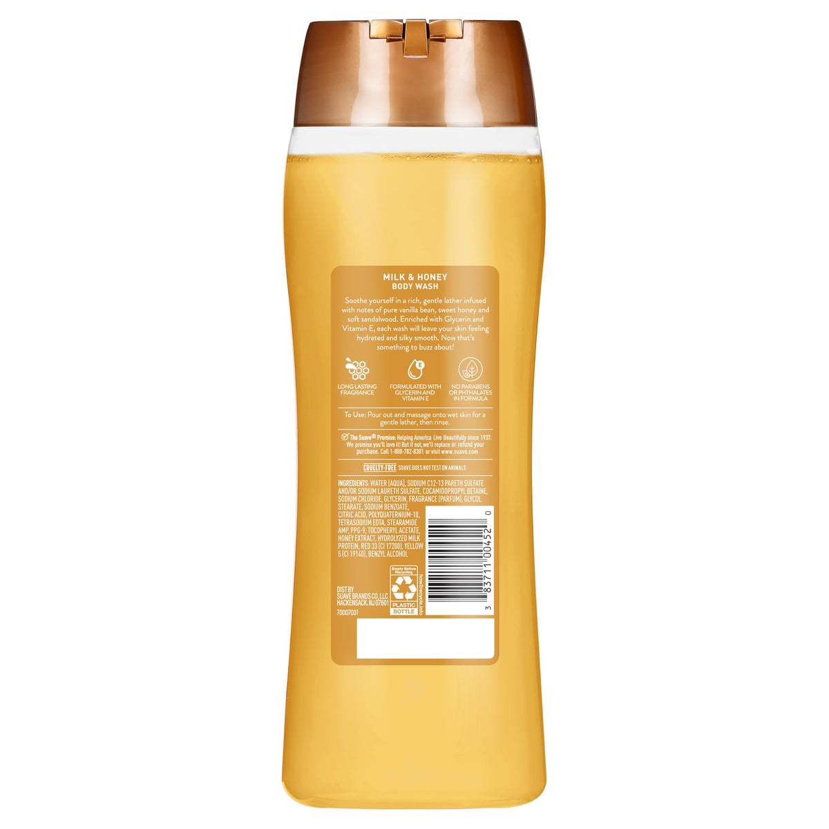 Suave bottles arranged on bathroom shelf suggesting neat storage and value