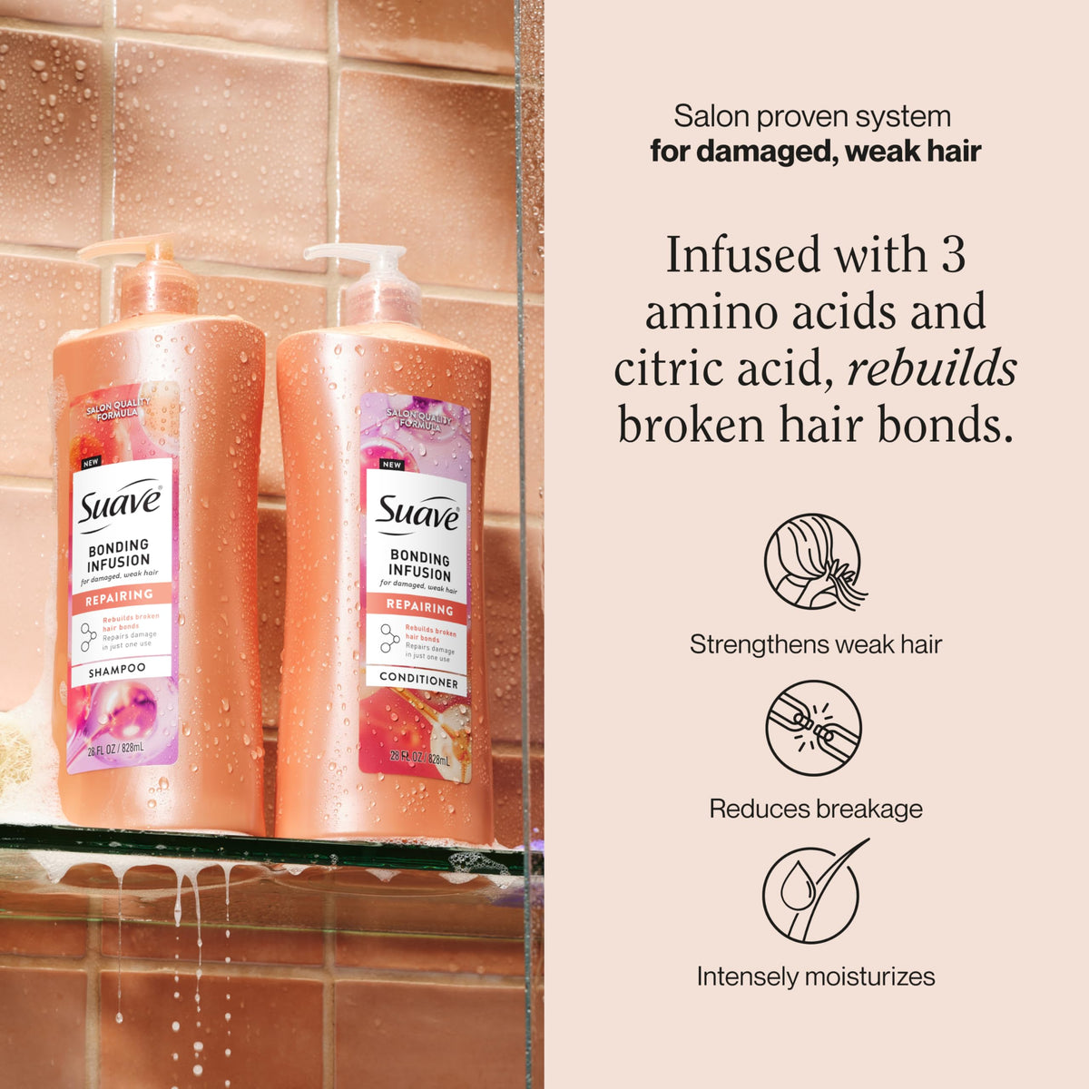 Suave pump close-up for easy dispensing and mess-free use
