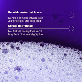 Suave purple shampoo lather texture demonstrating toning action