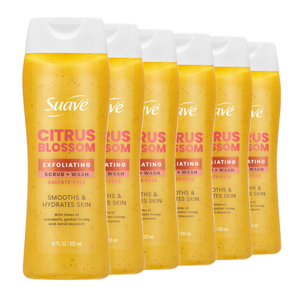 Suave front packaging showing bottle and citrus blossom scent benefits