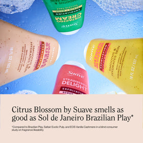 Suave ingredient label highlighting glycerin and vitamin E benefits