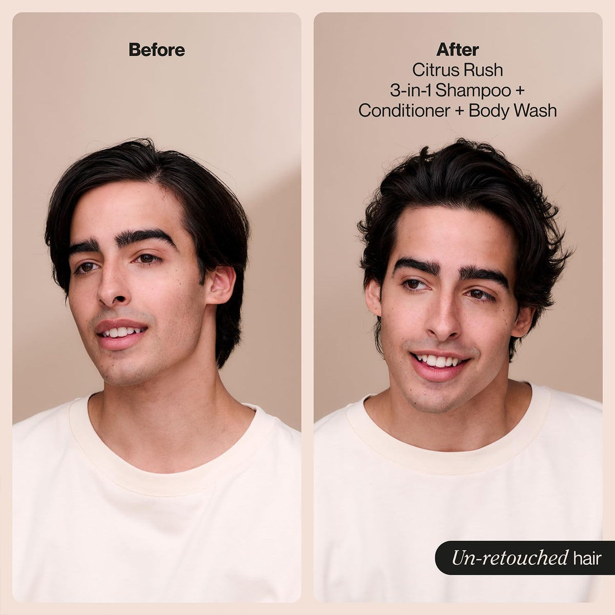 Suave Citrus Rush lather in hand, demonstrates quick-foaming and easy rinsing benefit