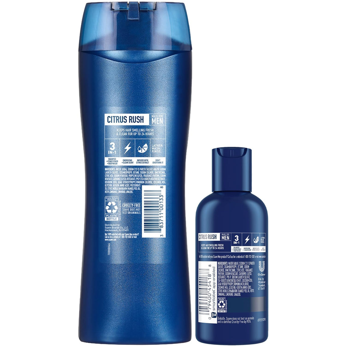 Suave Citrus Rush in a shower setting with towel, conveys energizing daily routine
