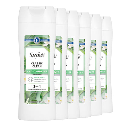 Suave Classic Clean front packaging showing bottle and brand benefits