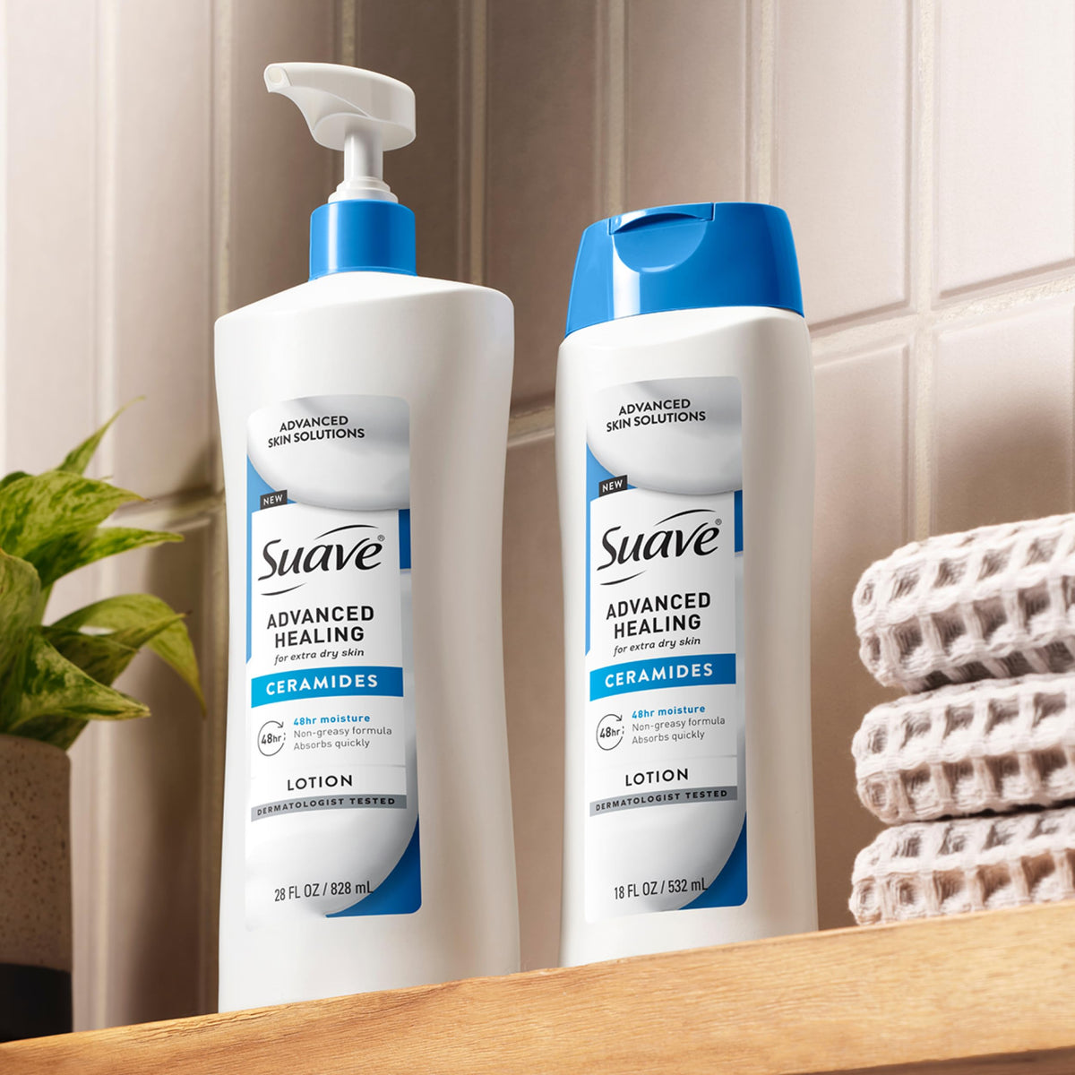 Suave close-up label highlighting clean formula and allergen-free benefits