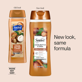 Suave 18 oz bottle next to common objects showing size and value