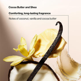 Suave Cocoa Butter & Shea bottle beside bath bomb for indulgent aroma