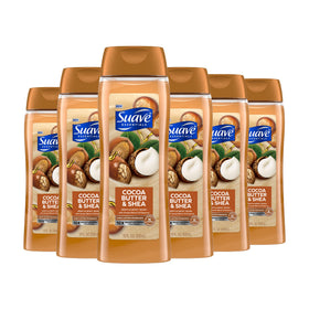 Suave bottle front packaging showing cocoa butter scent and value benefits