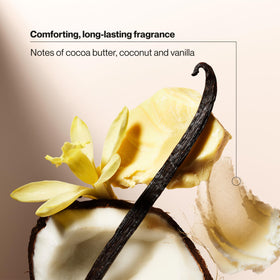 Open cap of Suave bottle revealing product and inviting cocoa vanilla aroma