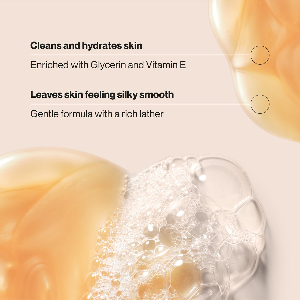 Creamy Suave foam texture demonstrating rich lather and gentle cleansing