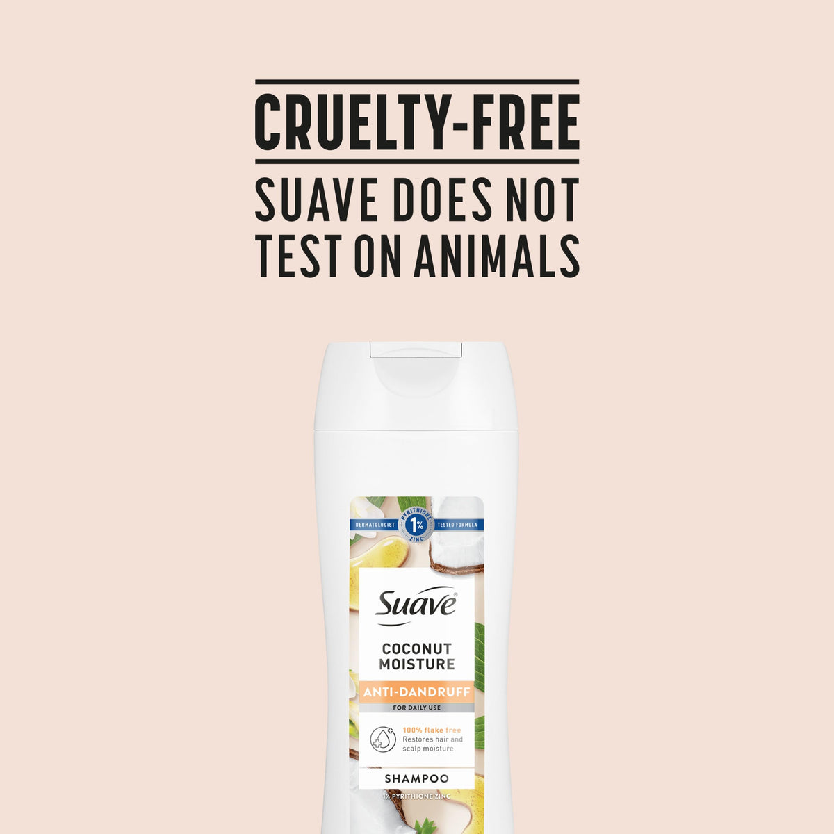 Suave cruelty-free logo close-up signaling ethical, animal-friendly choice