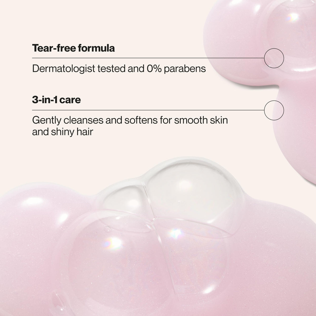 Suave Enchanted Berry label close-up showing ingredients and tear-free claim