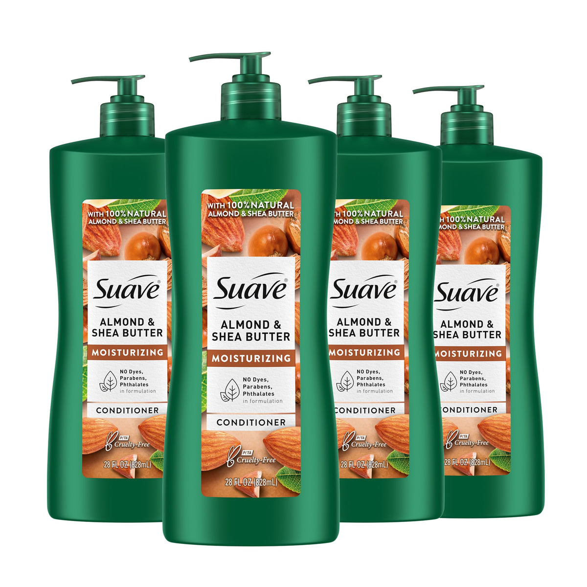 Suave front packaging showing almond and shea butter benefits