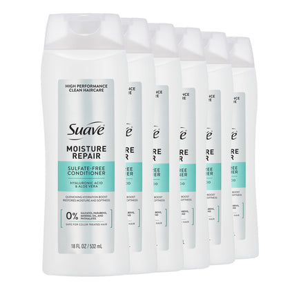 Suave front packaging showing Moisture Repair conditioner and easy identification benefit