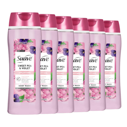 Suave front packaging Sweet Pea Violet showing bottle and label for clear identification and appeal
