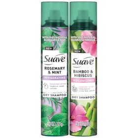Suave front packaging showing both cans and lifestyle convenience