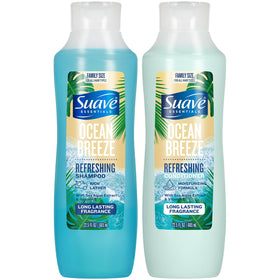 Suave front packaging of Ocean Breeze set showing clean design and size benefit
