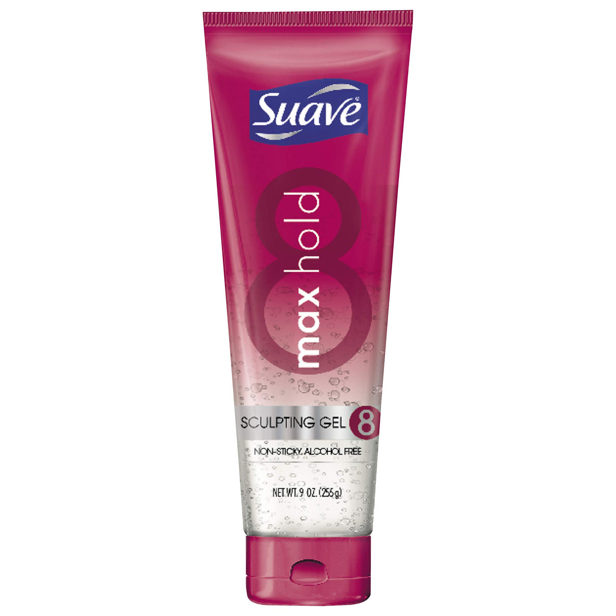 Suave gel front packaging showing squeeze bottle and long-lasting hold