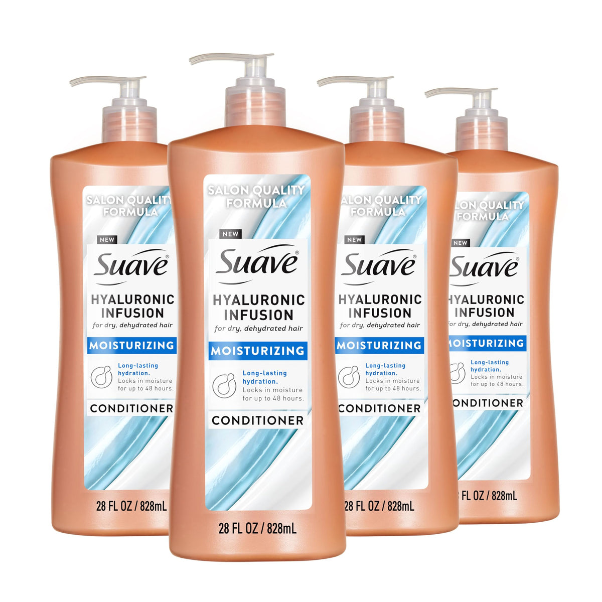 Suave front packaging 28 oz pump showing hydration benefits