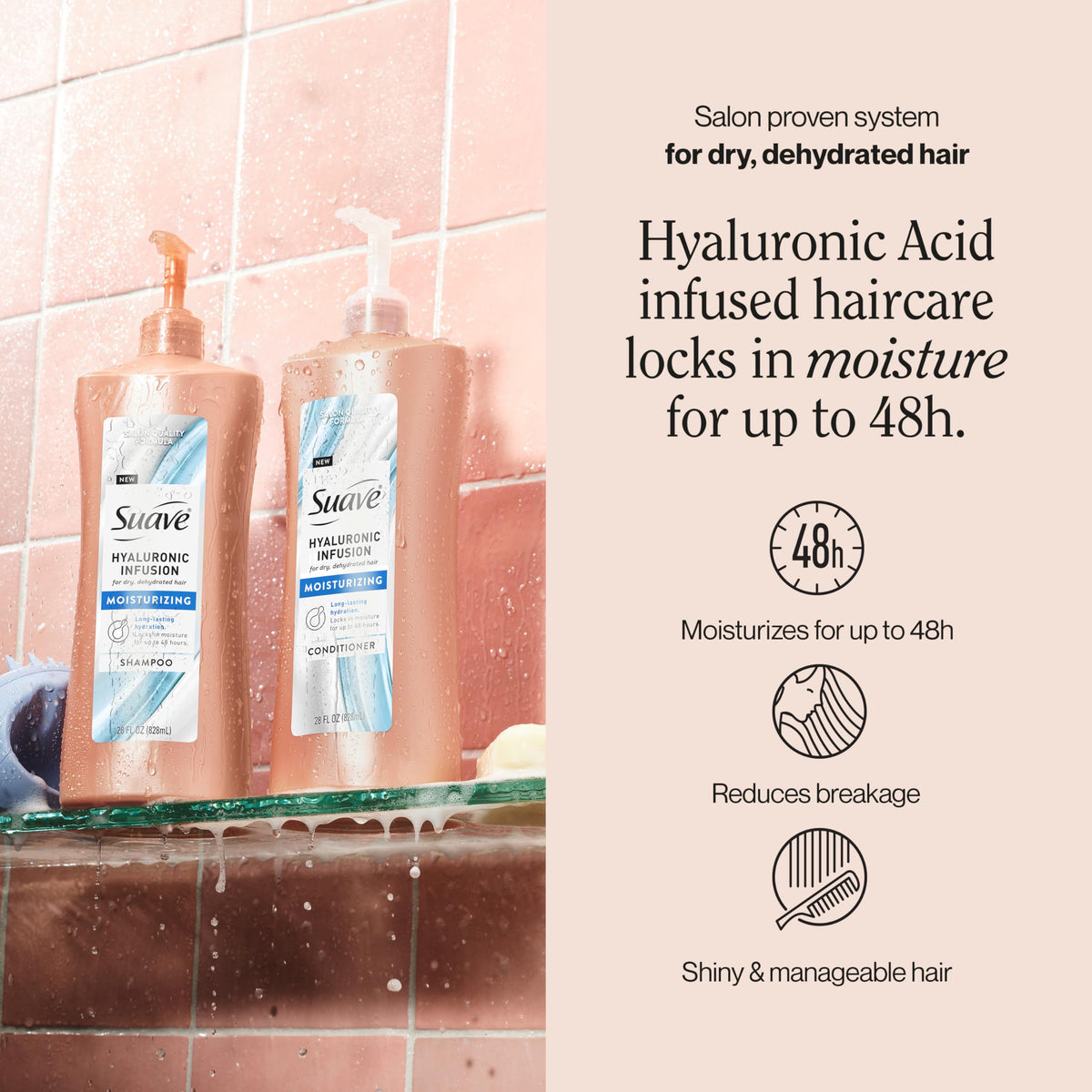Suave pump top detail for easy dispensing and mess-free use