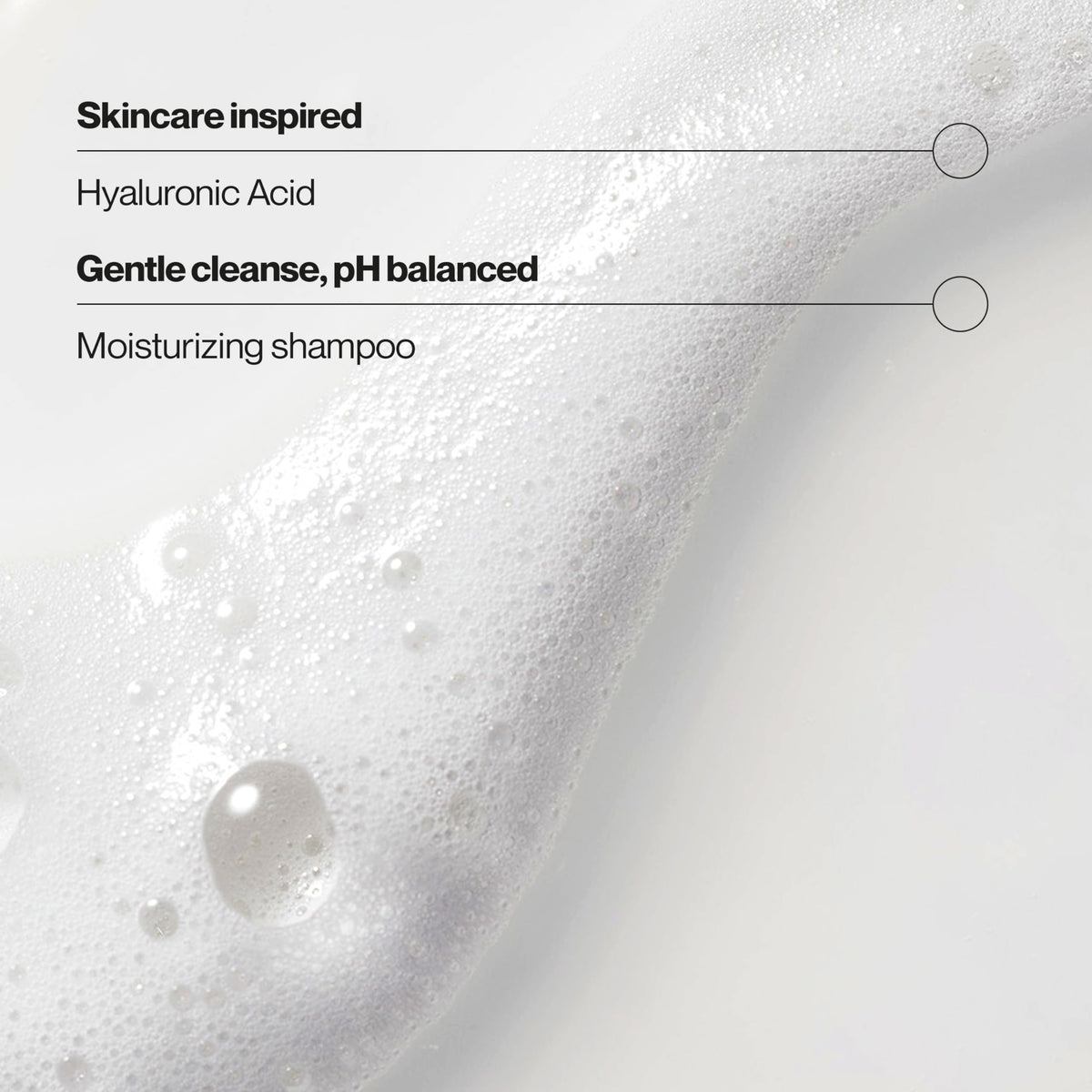Suave hyaluronic texture foam lather demonstrating gentle cleansing and moisture