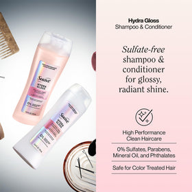 Suave bottle label detail highlighting glycolic acid and camellia oil benefits