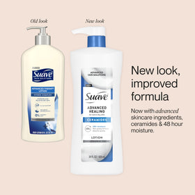 Suave applying lotion to dry hands demonstrating immediate hydration