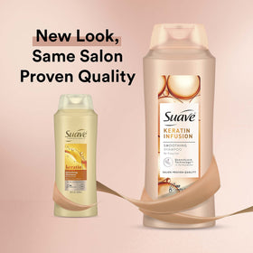Suave back label close-up listing ingredients and usage instructions