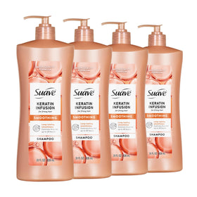 Suave keratin infusion front pump bottle showing label and size benefit