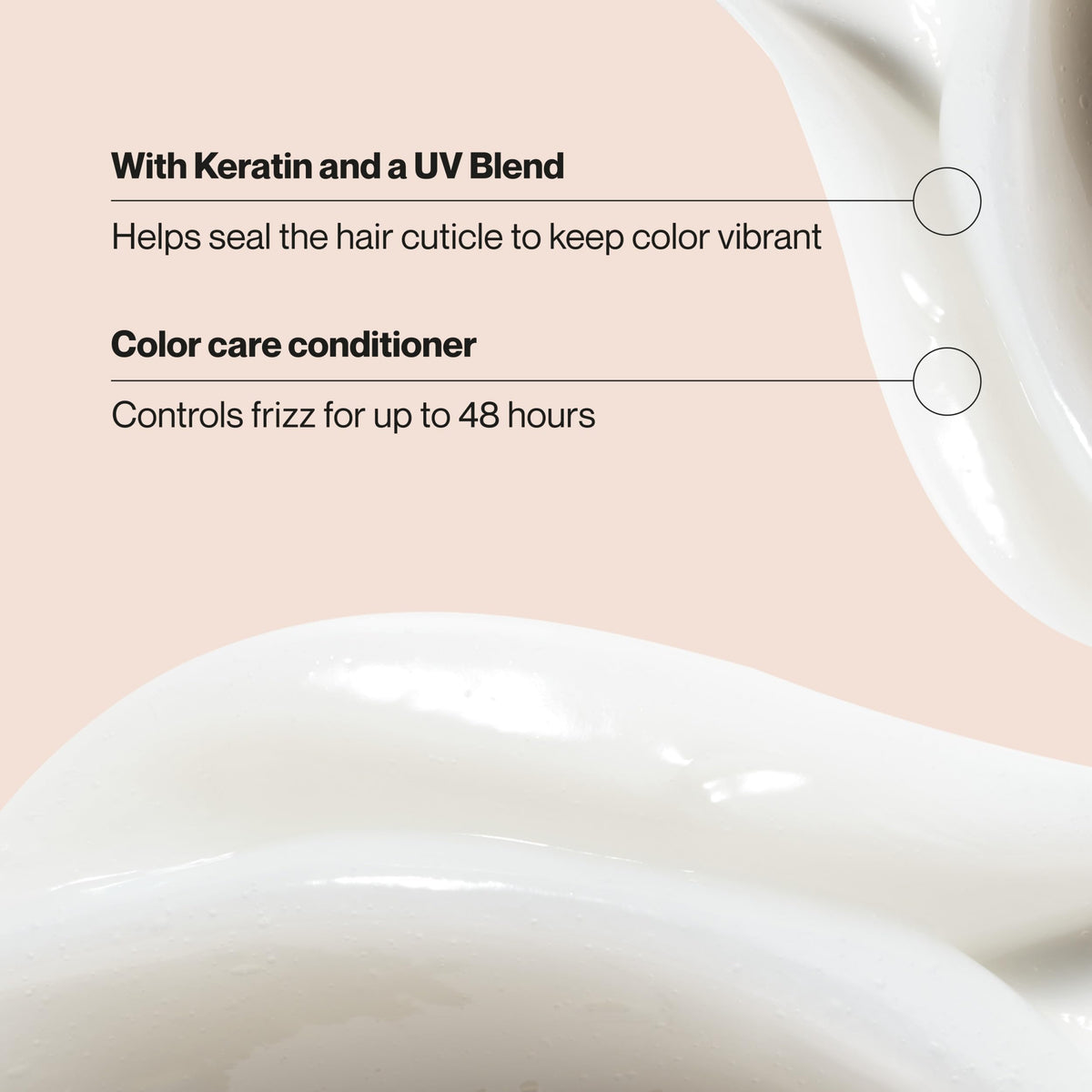 Suave keratin infusion creamy conditioner texture close-up highlighting smooth, hydrating formula