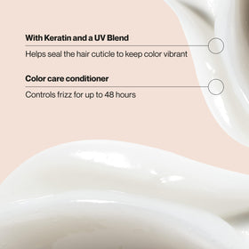 Suave keratin infusion creamy conditioner texture close-up highlighting smooth, hydrating formula