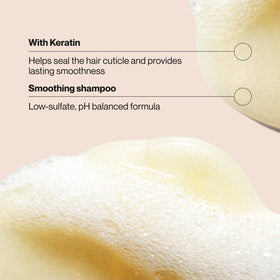 Suave keratin infusion creamy shampoo texture close-up for smoothing benefit