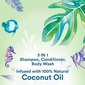 Suave kids creamy lather texture with coconut oil for gentle cleansing