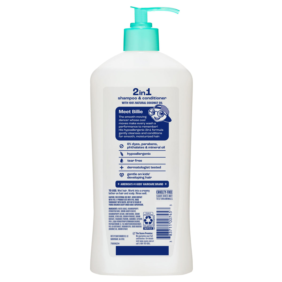 Suave child washing hair with 2-in-1 for quick gentle cleaning