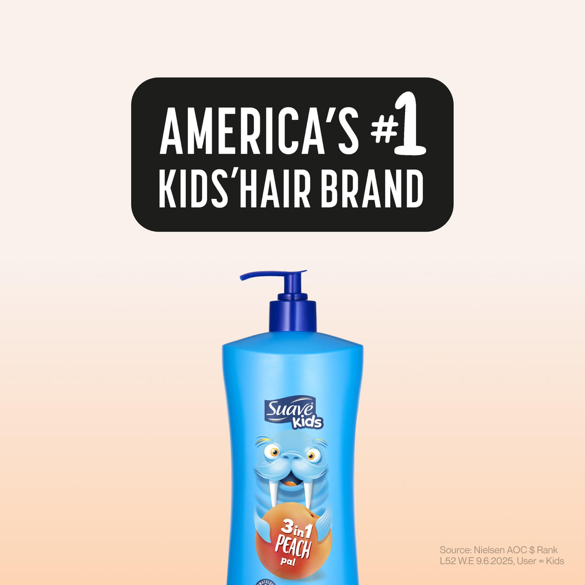 suave Kids bottle beside bath toys illustrating kid-friendly use and fun benefit