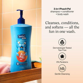suave Kids label detail highlighting dermatologist-tested and tear-free benefit