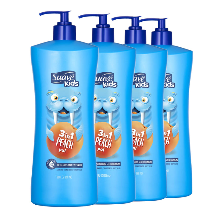 suave Kids front packaging showing peach pal bottle and child-friendly design