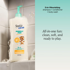 Suave Kids pump and cap detail for easy one-handed dispensing