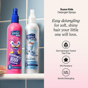 Suave side label close-up displaying ingredient callouts and safety testing for gentle use