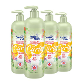 Suave Kids front packaging showing Sweet Almond & Honey conditioner and family-friendly design benefits gentle care