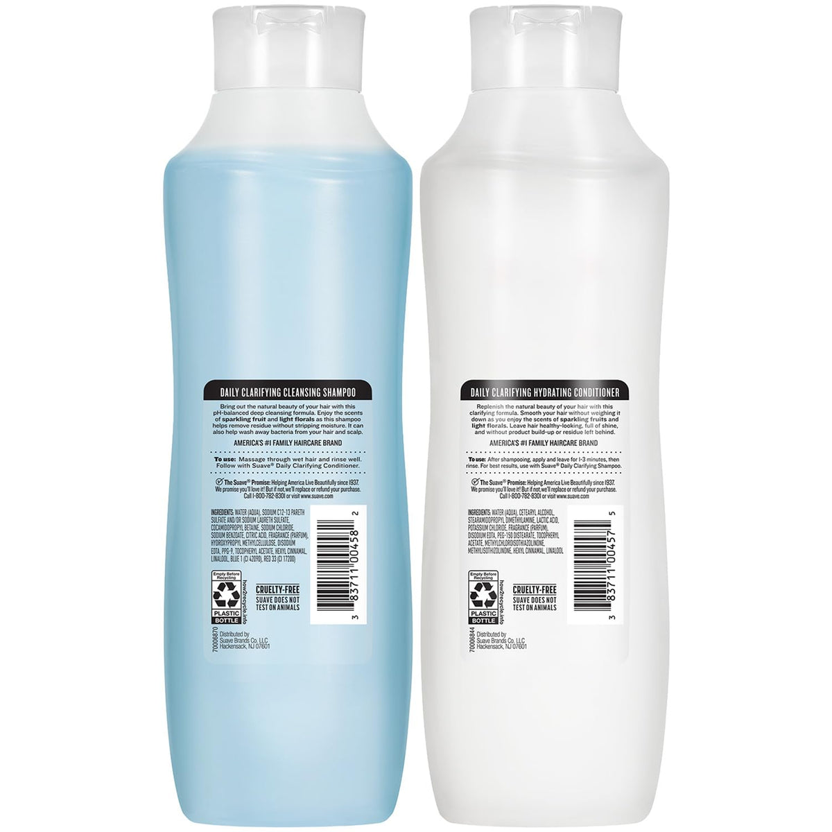Suave set on bathroom shelf styled for an at-home salon look and convenience