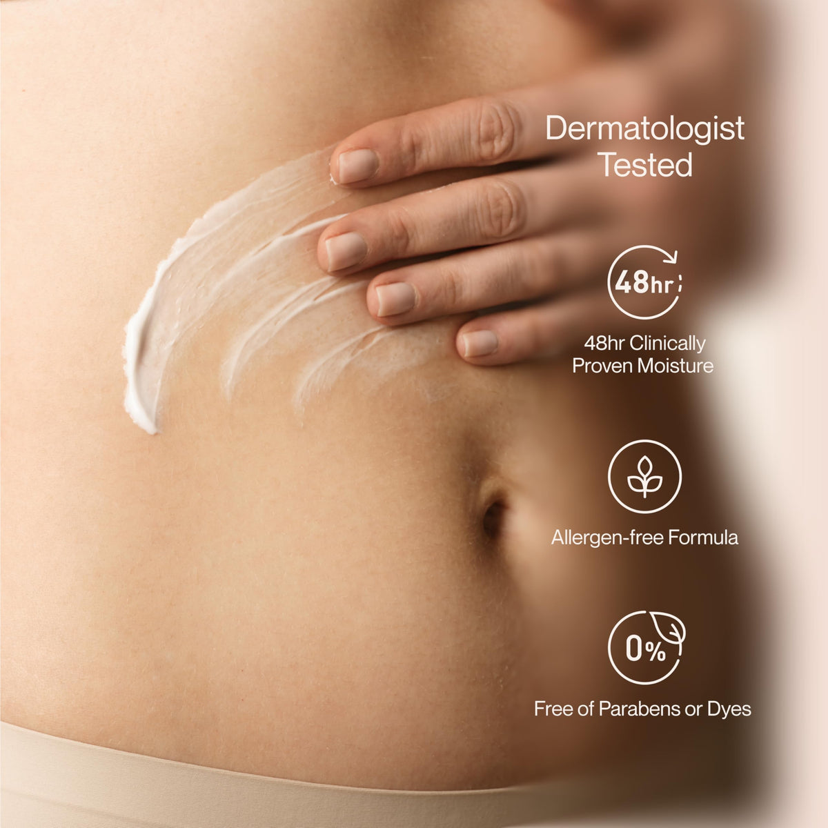Suave lotion texture close-up showing smooth, fast-absorbing cream